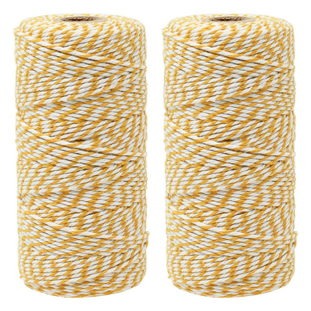 Decorative Bakers Twine for DIY Crafts and Gift Wrapping JustArtifacts.net Just Artifacts ECO Bakers Twine 110yd 12Ply Striped Mustard Yellow